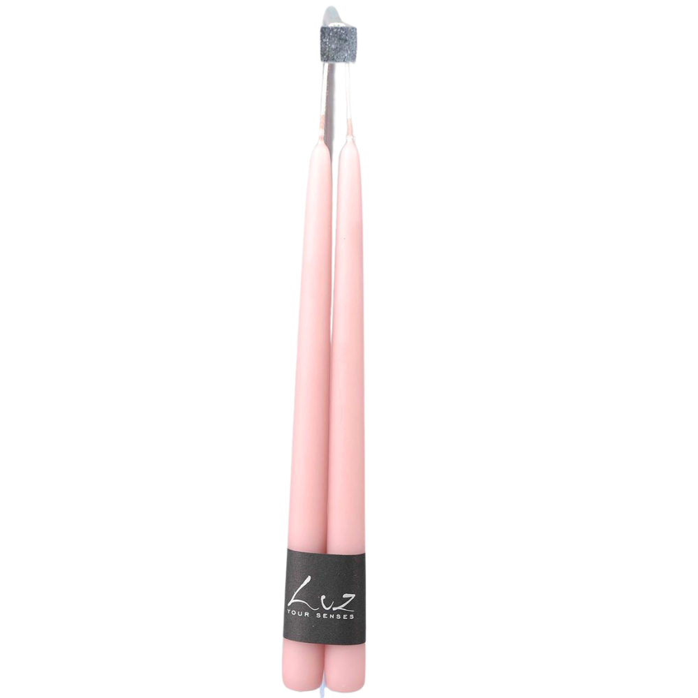 Tapered Smokeless Candles, 40cm, set of two, artisan-crafted in Belgium, ideal for creating a warm ambiance at events or special occasions.