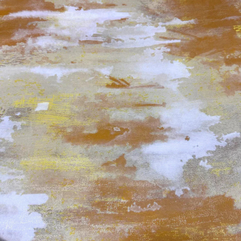 Yellow Brushed Elegance Round Tablecloth with a modern brushed pattern, perfect for adding sophistication to events.