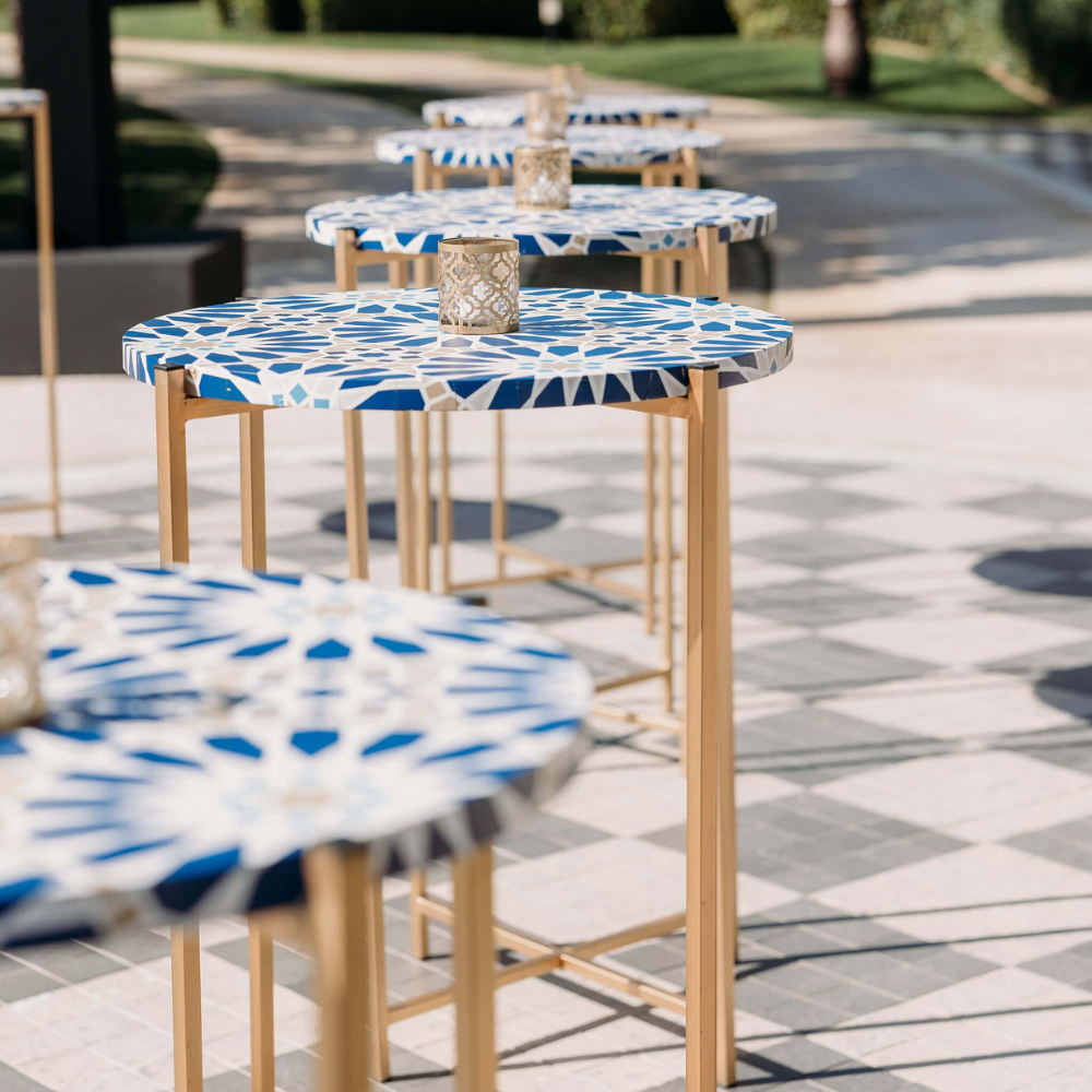 Metal Legs w/ Tabletop Cocktail Table showcasing industrial-chic design, ideal for events, combining rustic charm with modern minimalism, available at Party Social.