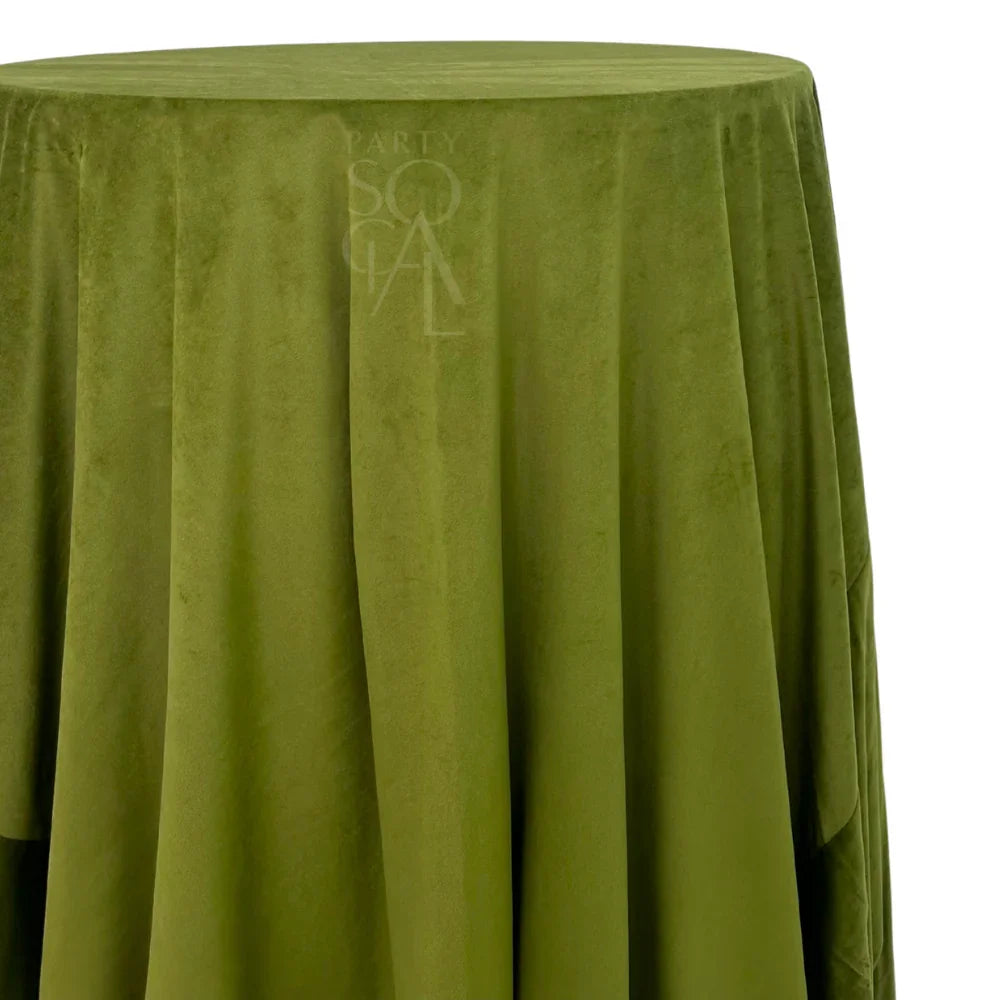 Round Velvet Tablecloth ideal for special occasions, offered by Party Social. Suitable for diverse color schemes, enhancing any event&