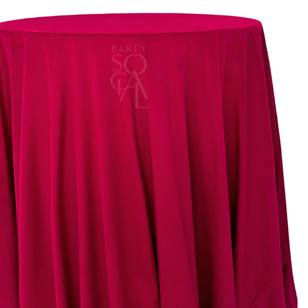 ROUND TABLECLOTH VELVET, elegantly crafted for special occasions, ideal for enhancing event decor with its luxurious texture. Perfect addition for weddings, birthdays, and dinner parties.