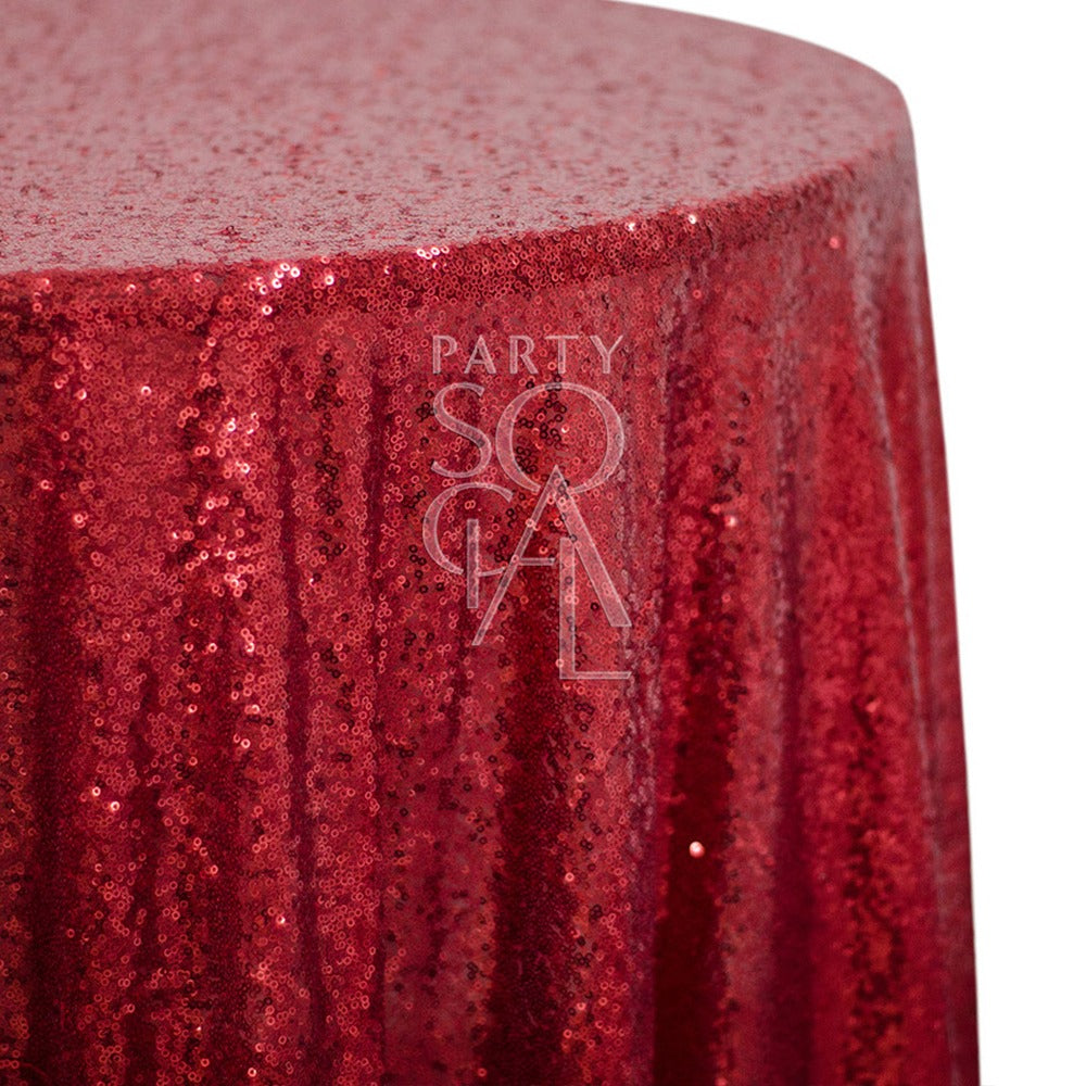 Round Sequin Tablecloth, ideal for special occasions, features a premium sequined design. Suitable for enhancing event decor with elegance and style.