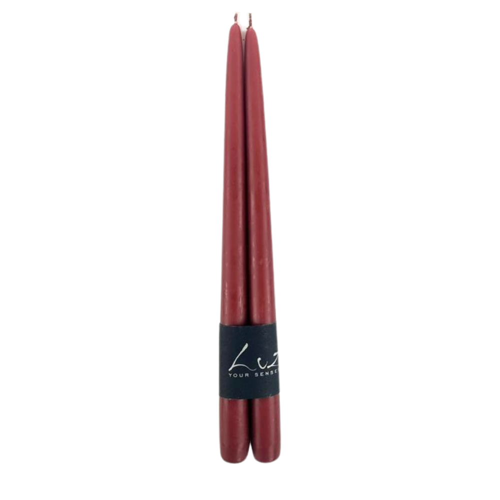 A pair of 30cm tapered smokeless candles, designed for adding elegance and warmth to any event setting.