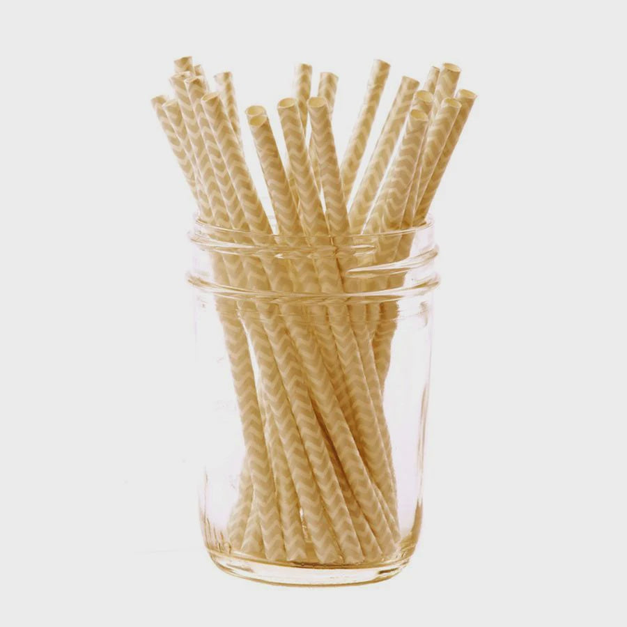 Patterned Cocktail Paper Straws in glass jar, perfect for accessorizing drinks. From Party Social, your go-to for party essentials.