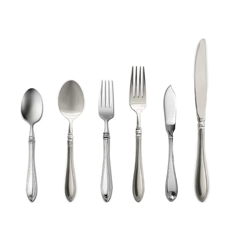 CUTLERY SHERATON: A row of elegant Oneida Sheraton silverware including a fork, spoon, and knife, ideal for enhancing any event&
