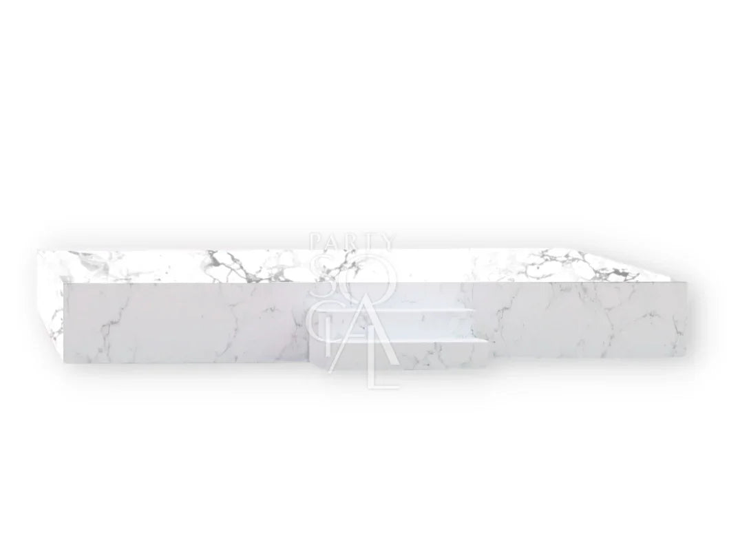 Marble Stage with steps, ideal for diverse events, designed by Party Social for versatile event setups and rentals.