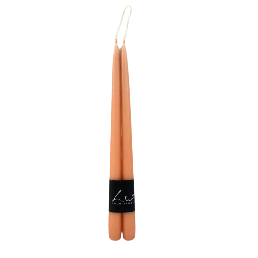 Tapered Smokeless Candles, 30cm, artisanly crafted in Belgium, sold in sets of 2, perfect for adding a warm ambience to any setting.