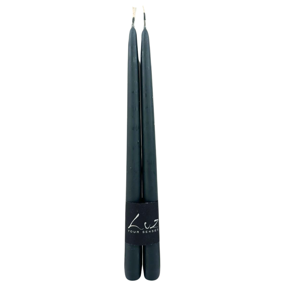 Pair of Tapered Smokeless Candles, 30cm, artisan-made in Belgium, ideal for adding elegance to any event setting.