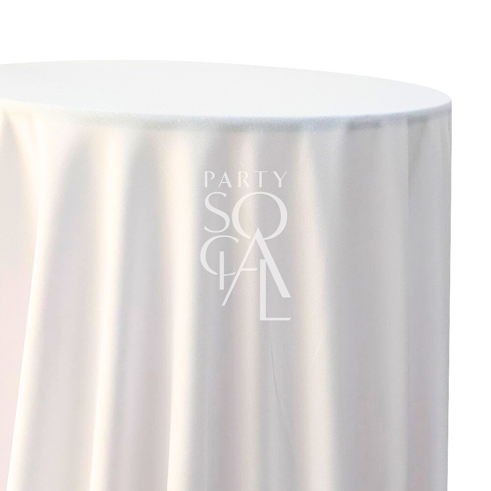 Round Tablecloth Linen Blend on a white table, showcasing premium texture and quality, ideal for enhancing any special event setup.