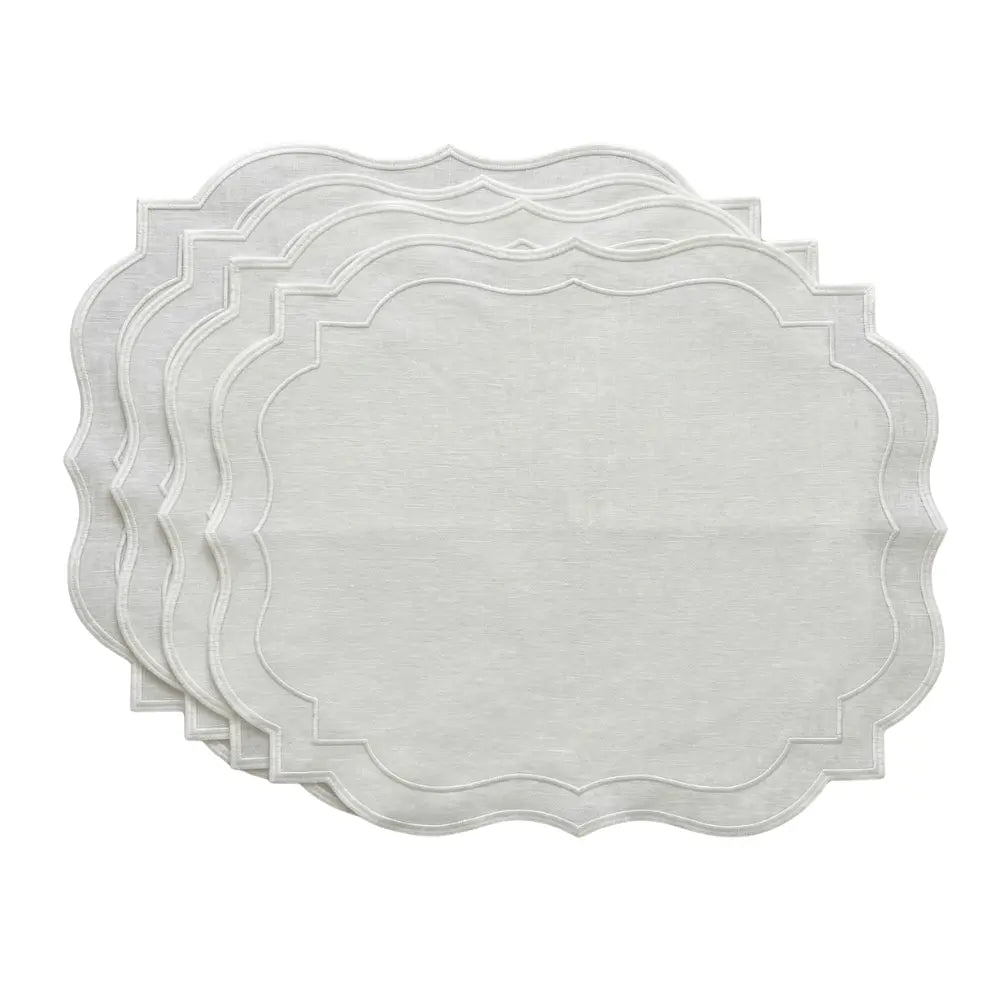 Scalloped linen placemats