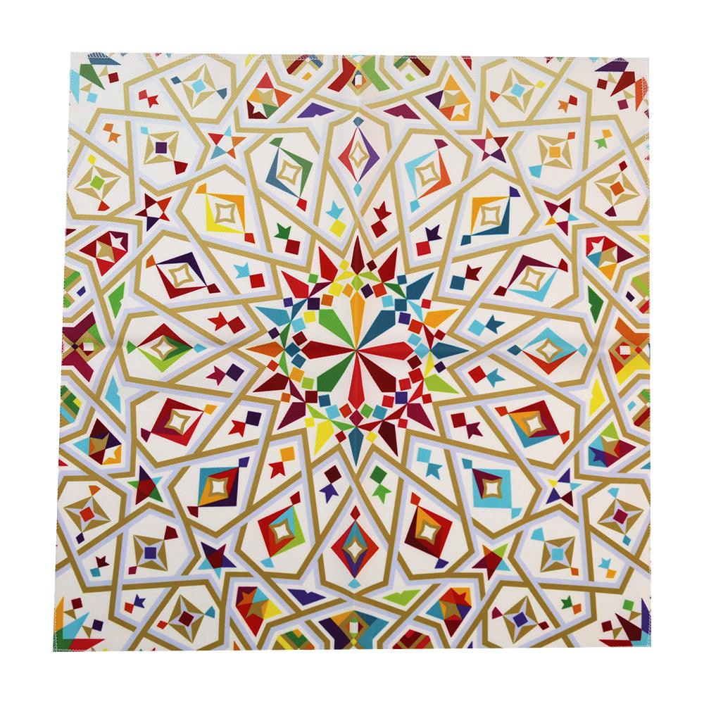 Arabesque pattern linen napkins for elegant table settings.