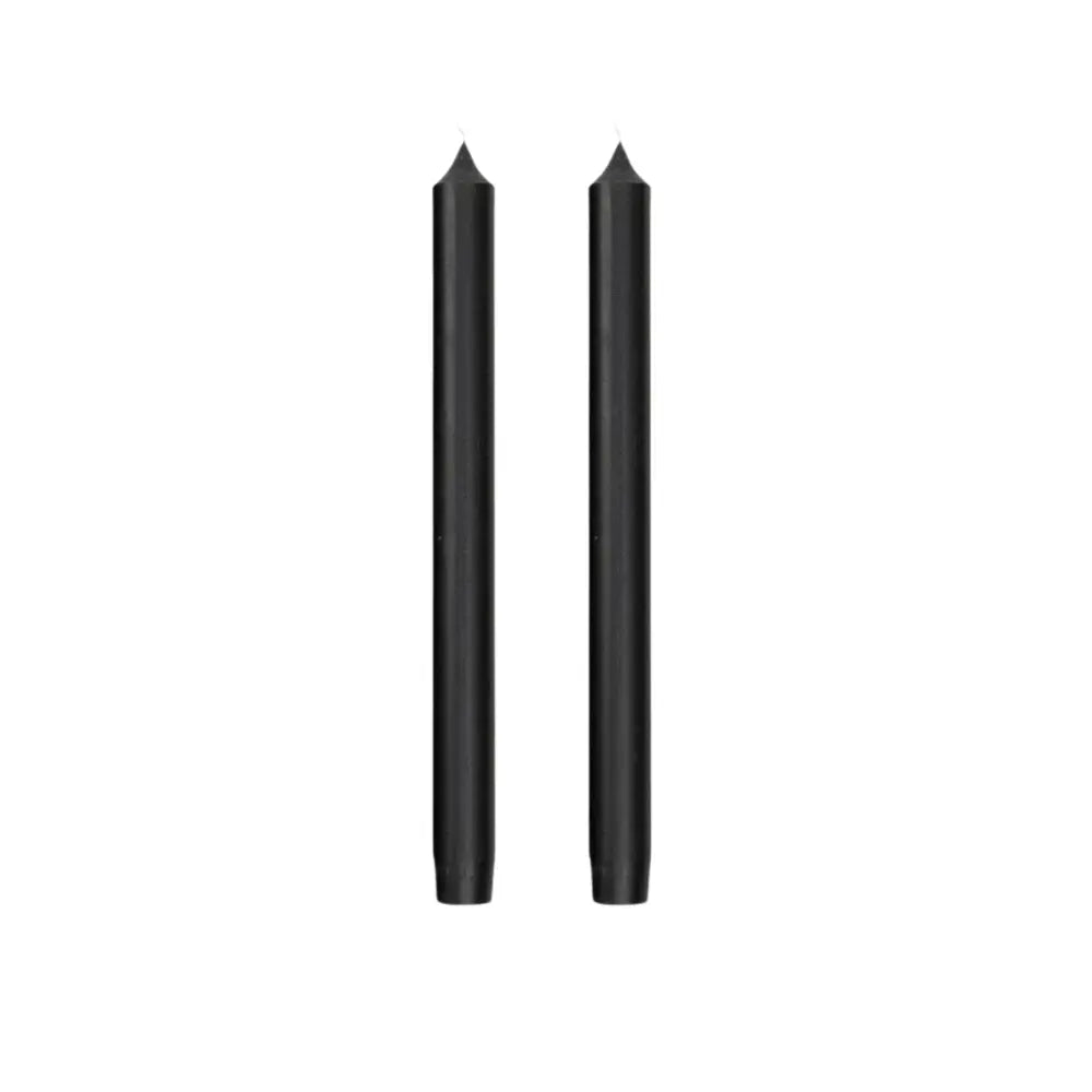 Two slim black cylindrical sticks with pointed tips, shown upright side by side on a plain white background.