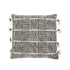CUSHION BOHO COVER: Black and white patterned pillow with tassels, made from soft satin fabric. Ideal for enhancing event decor and comfort.