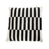 CUSHION BOHO COVER: Black and white striped throw pillow in premium satin, ideal for enhancing event decor with a touch of modern elegance.