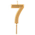 Gold number candle for birthday celebration.