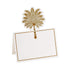 Grand Palms Die-Cut Place Cards - 8 Per Package, featuring a gold palm tree design on a white card. Perfect for elegant table settings.