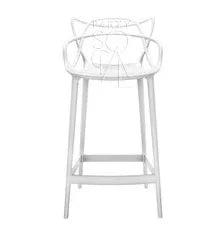 Masters Stool White Replica with cat ears backrest, stylish and lightweight, ideal for corporate events or home functions, available from Party Social.