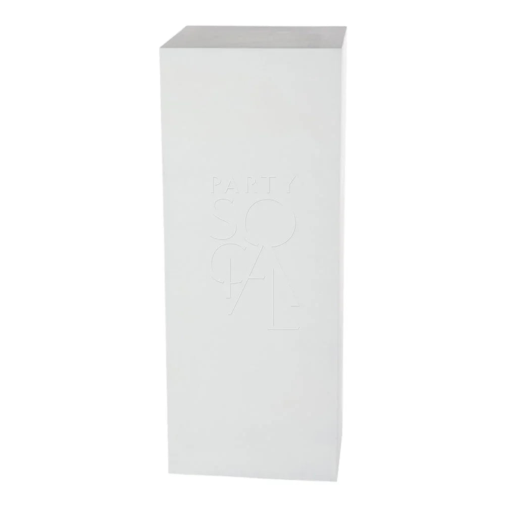 Square white podiums, lightweight and durable, ideal for wedding and birthday events, perfect for enhancing party setups.