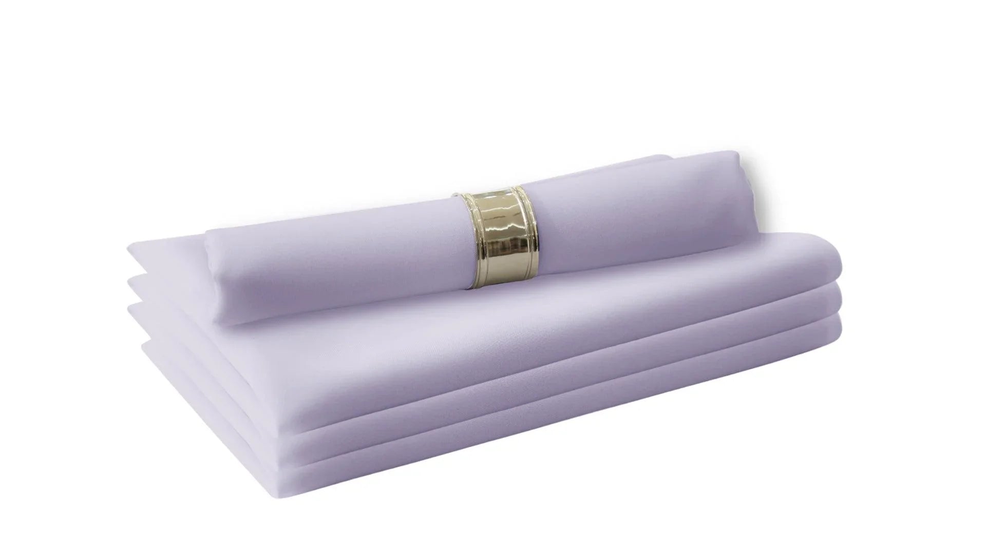 A stack of folded polycotton napkins, perfect for livening up your dinner table. Easy to wash and reuse, these napkins are a staple in your dining table linens. 4 per pack.