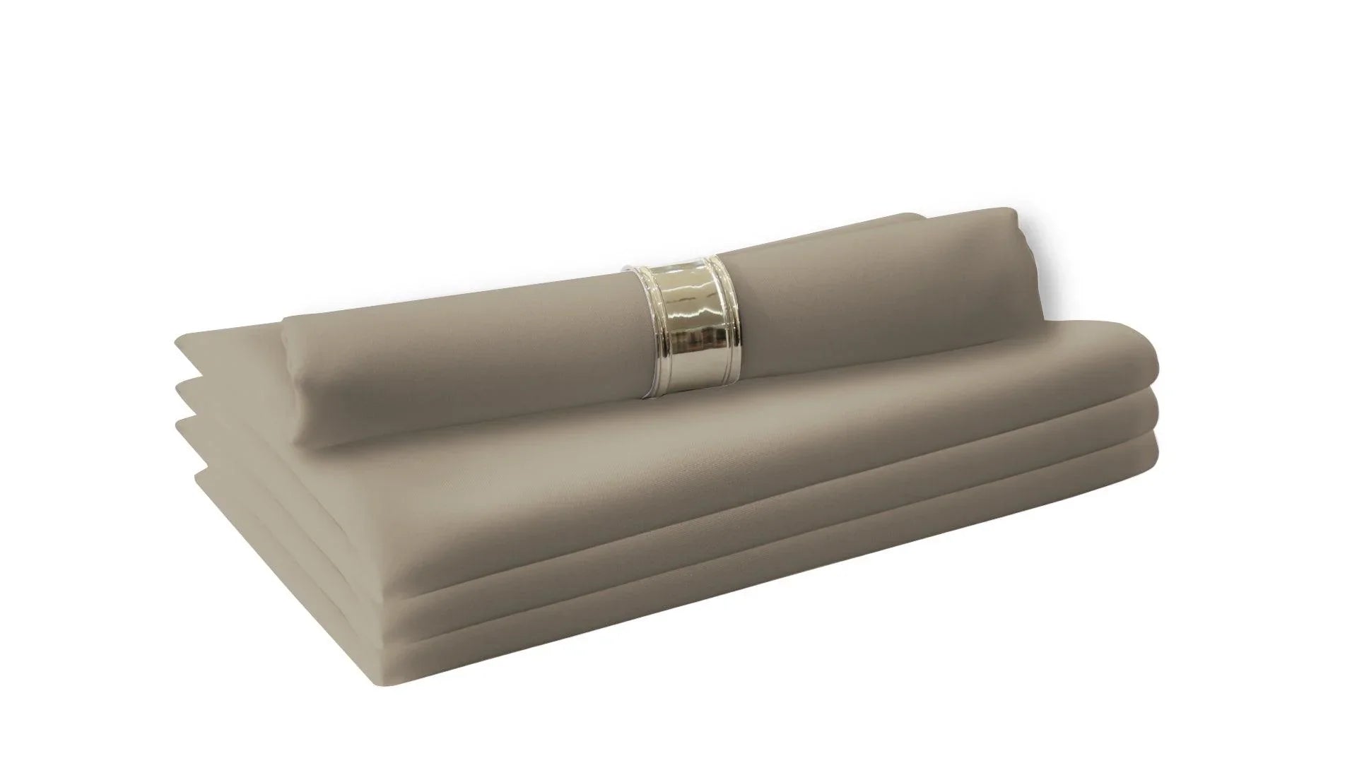 A stack of folded polycotton napkins, perfect for livening up your dinner table. Easy to wash and reuse, they&