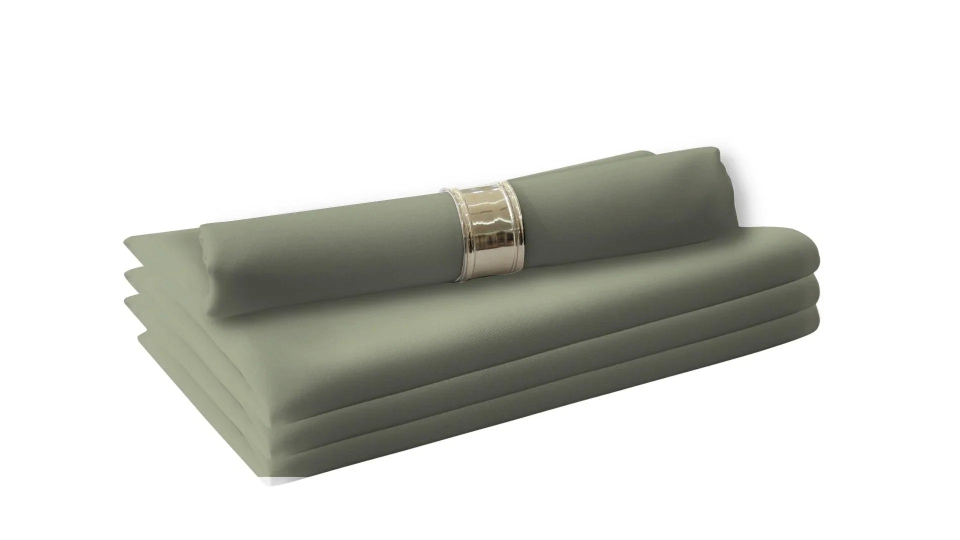 A stack of folded polycotton napkins, perfect for livening up your dinner table. Easy to wash and reuse, these napkins are a staple in your dining table linens.