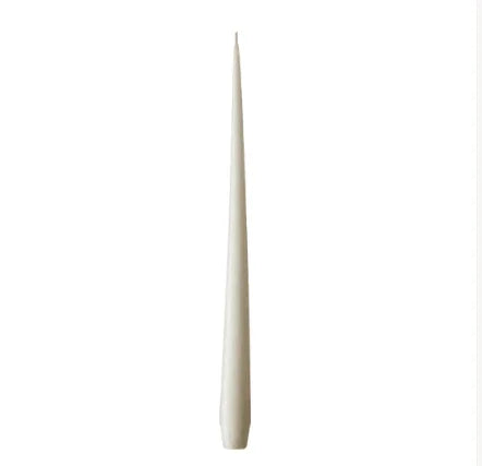 Tapered smokeless and dripless candles, 42cm, on white background.