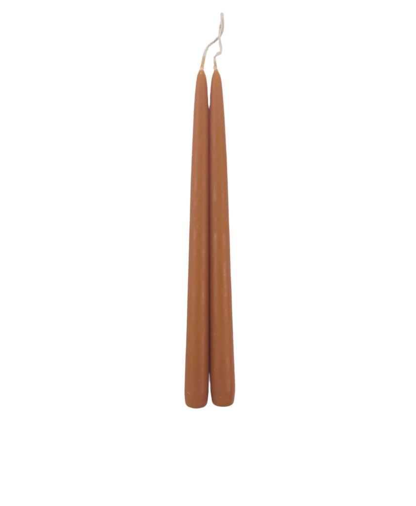 Tapered Smokeless Candles, 30cm: A pair of elegant artisan-made candles, perfect for creating a warm ambience in any setting.