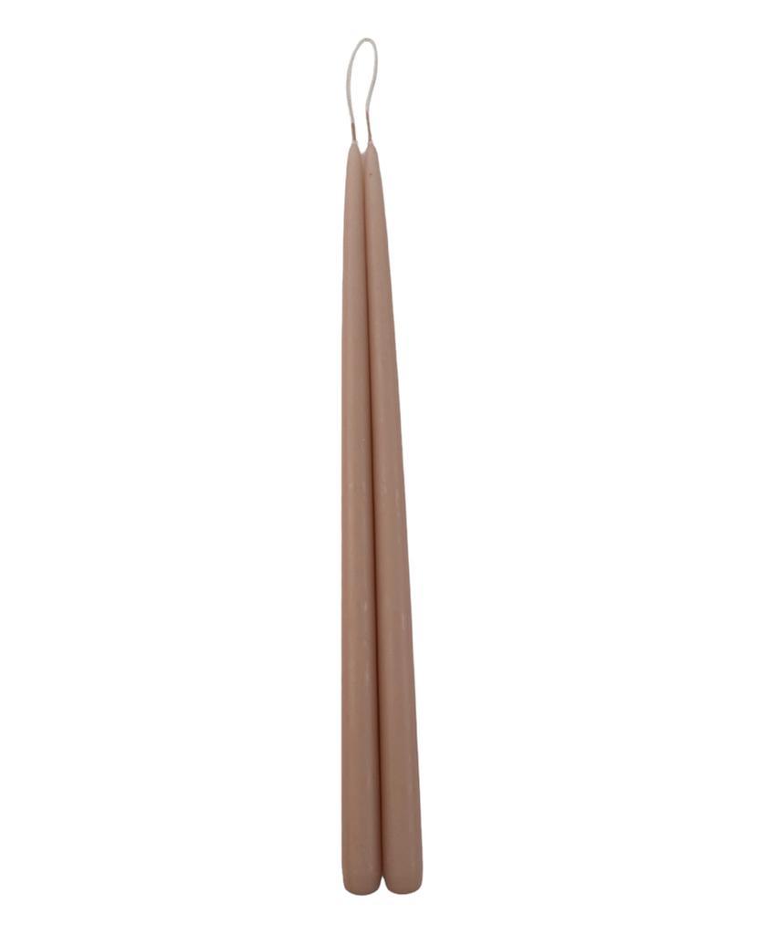 Tapered Smokeless Candles, 40cm, add warm ambience to any setting. Artisan-made in Belgium, these elegant candles are dripless and smokeless. Sold in sets of 2.