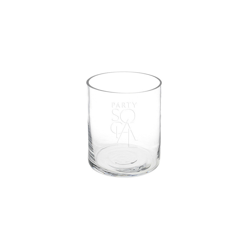 A classic Cylinder Glass Vase, perfect for brightening tables or consoles with flowers or candles. Available in various sizes: Extra Small, Small, Medium, and Large. From Party Social. Tableware from Party Social Dubai.