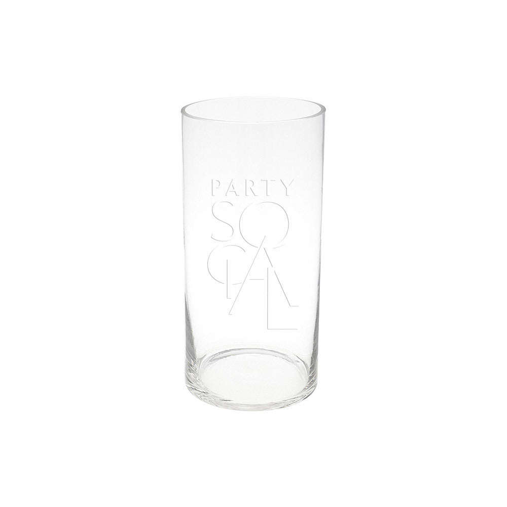 A highball glass vase for elegant table decor, available in various sizes. Perfect for flowers or candles. From Party Social, your go-to for event essentials. Tableware from Party Social Dubai.