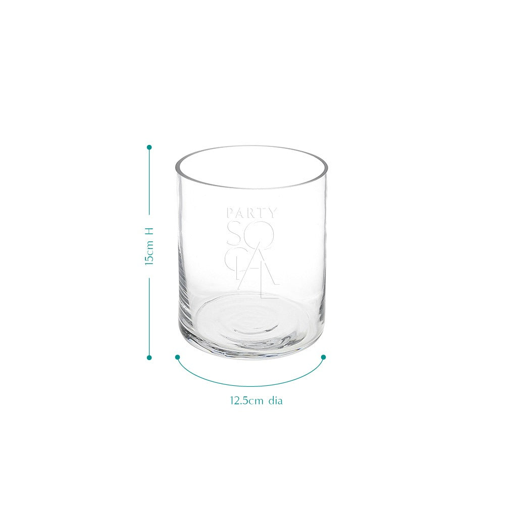 Cylinder glass vases in various sizes for elegant table decor. Perfect for flowers or candles, adding charm to any event. From Party Social, your go-to for party essentials. Tableware from Party Social Dubai.