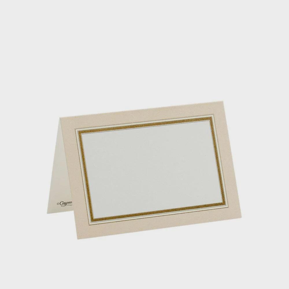 Gold Border Place Card with Die-Cut Design - Perfect for Table Settings, Buffets, and Name Cards - 10 Per Package