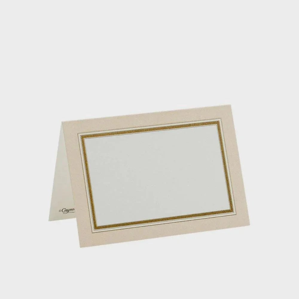 Gold Border Place Card with Die-Cut Design - Perfect for Table Settings, Buffets, and Name Cards - 10 Per Package