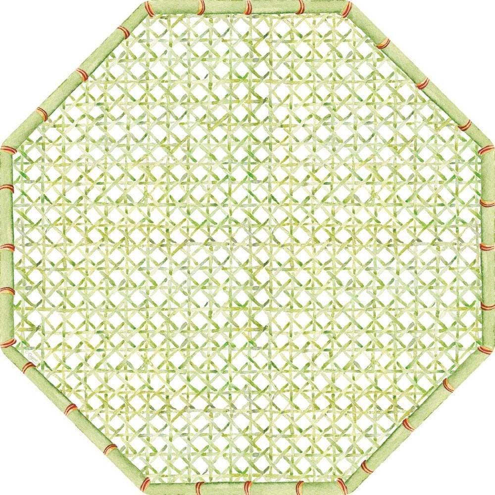 Holly Trellis Die-Cut Placemat - 1 Per Package: Hexagon-shaped mat featuring intricate patterns, perfect for birthday parties and table setups.