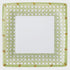 Square Caspari Holly Trellis Paper Dinner Plates with elegant green design, 8 per package, perfect for any party or event.