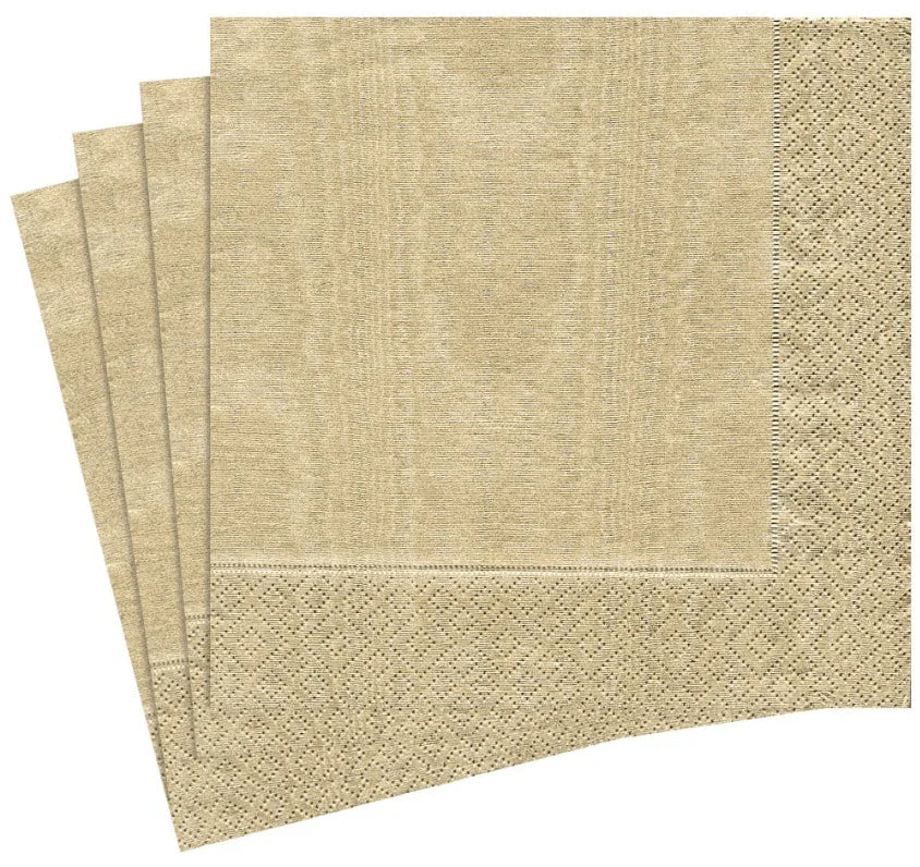 Stack of Moiré Paper Dinner Napkins - 20 per package, featuring striking design and durable triple-ply tissue. Elevate any occasion with eco-friendly style and convenience.