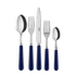 Navy Cutlery Set of 5 - Stylish Parisian silverware for any table setup.