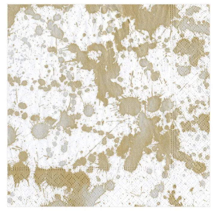 Close-up of a Caspari Splatterware Paper Luncheon Napkin, featuring artwork from museums and artists worldwide. Triple-ply, eco-friendly, and FSC-certified. 20 per package.