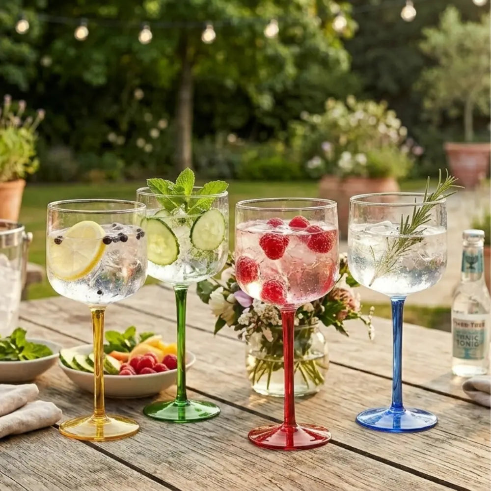 Colored stemware type of glasses