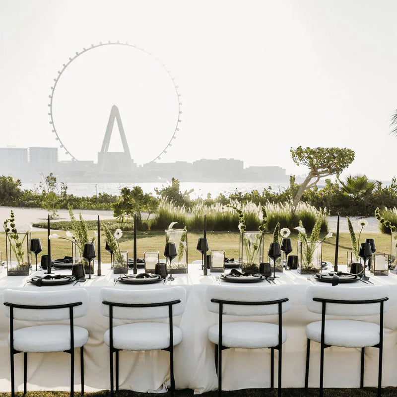 Monochromatic Dinner Table Setup