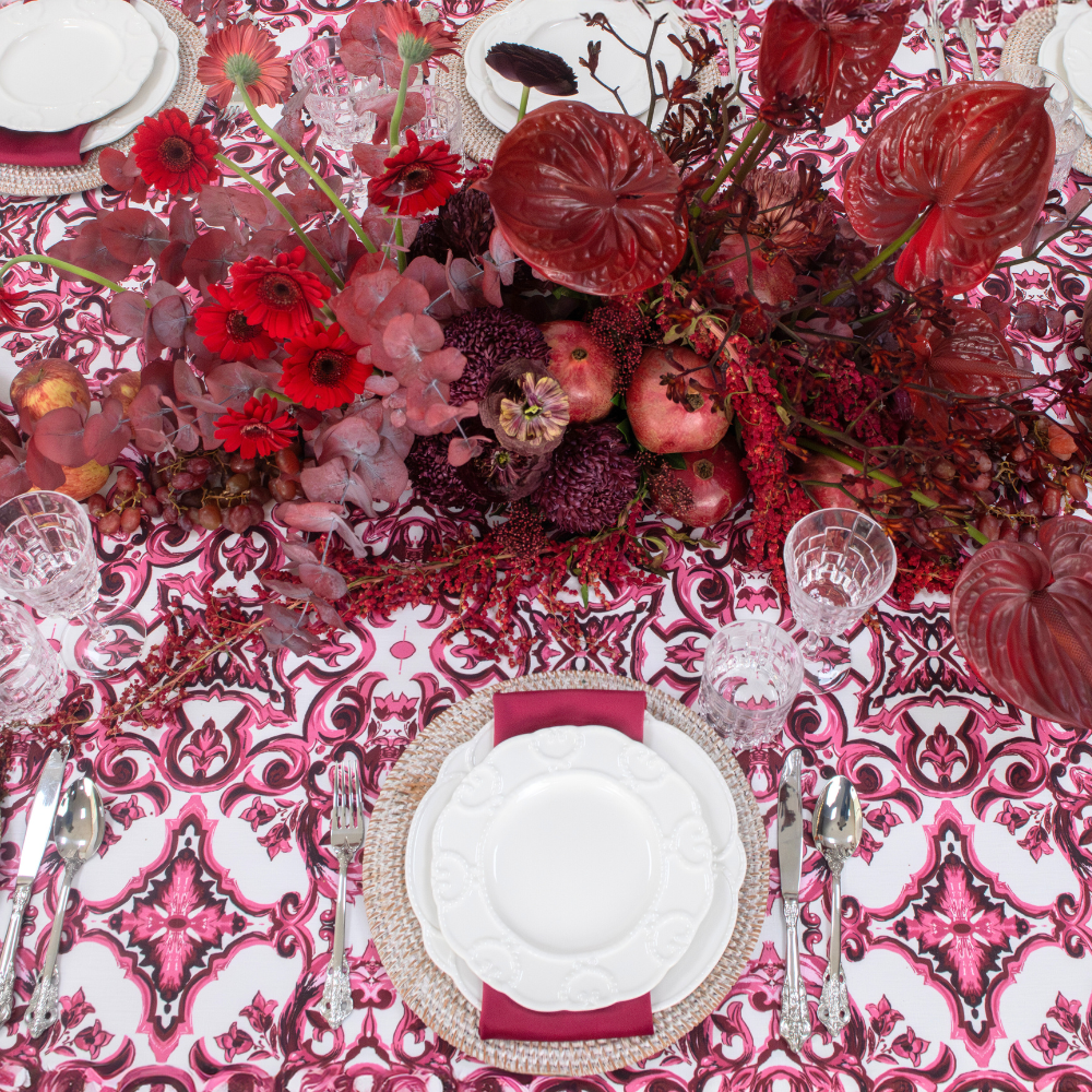 Majolica Pink Dreams- Dining Setup