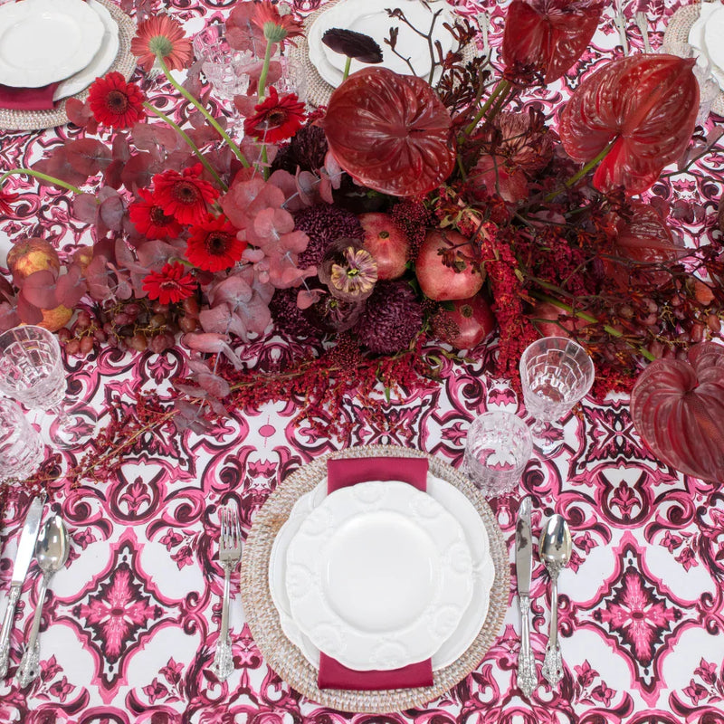 Majolica Pink Dreams Dinner Table Setup
