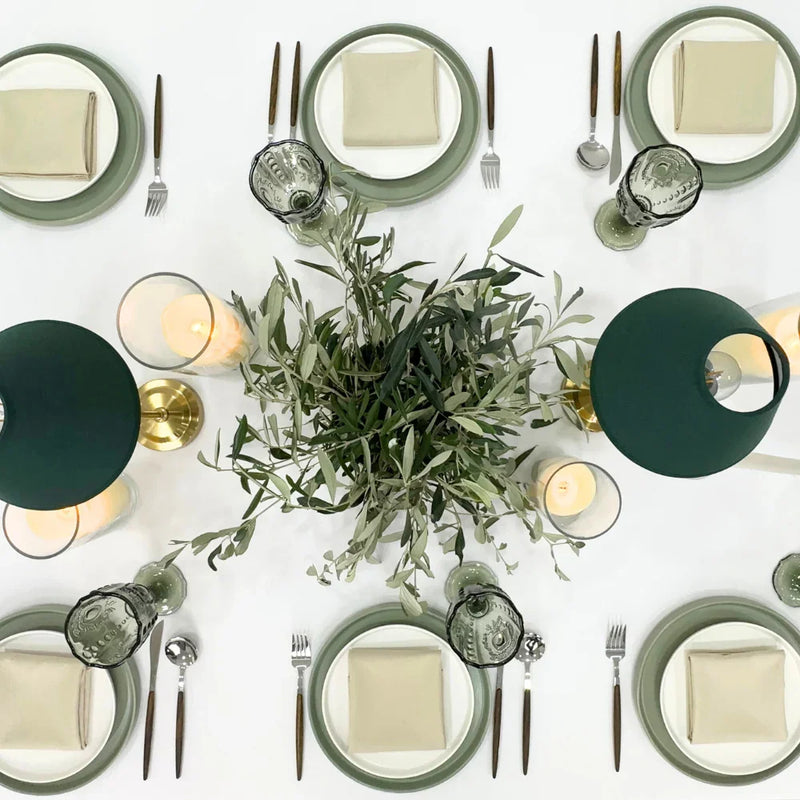 Serene Green Dinner Table Setup