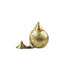 Brass Hanging Lantern in Gold, featuring intricate holes, designed for candle placement. Ideal for elegant party and event decor from Party Social.