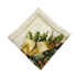 Golden Carol Linen Napkin, featuring holly leaves and red berries print, adds elegance to festive table settings. Perfect for enhancing Christmas meals. Sold in packs of four.