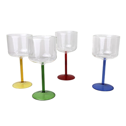 A set of Color Stemmed Glasses, perfect for any event, adding a polished finish to themed parties and dinner gatherings.