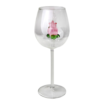 Clear glass with rose charm, perfect for any event. Adds a pop of color and polished finish to your table.