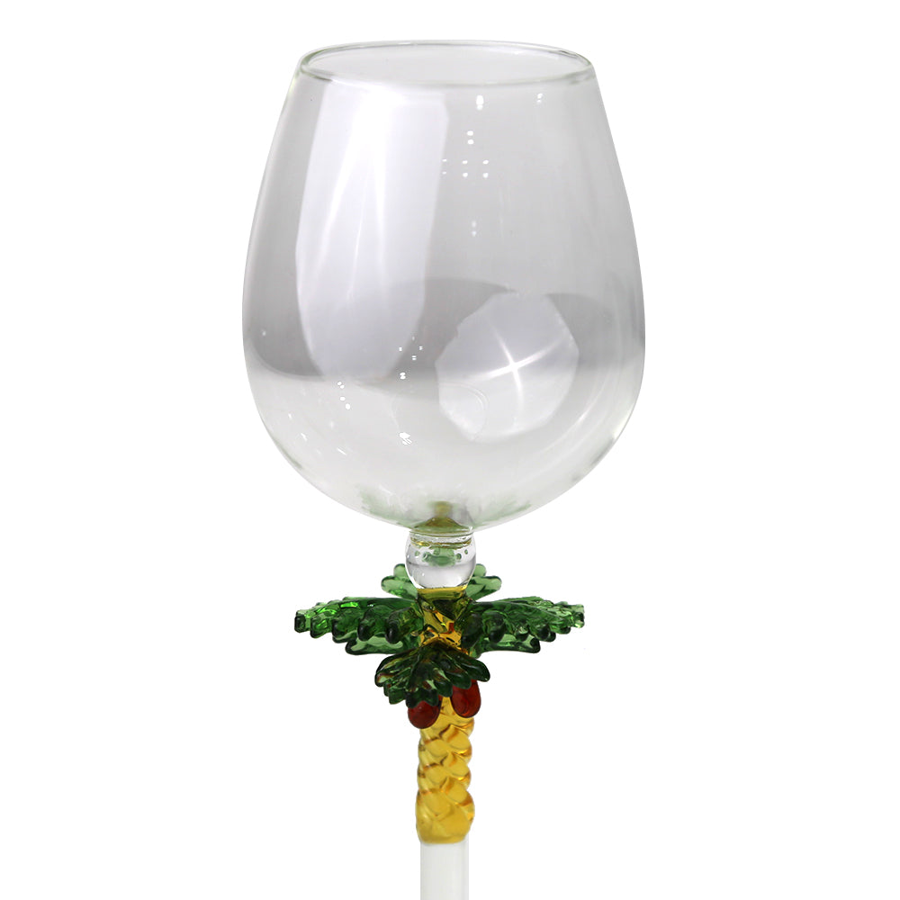 Palm Stemmed Glass with unique palm tree design, perfect for themed events and dinner parties.