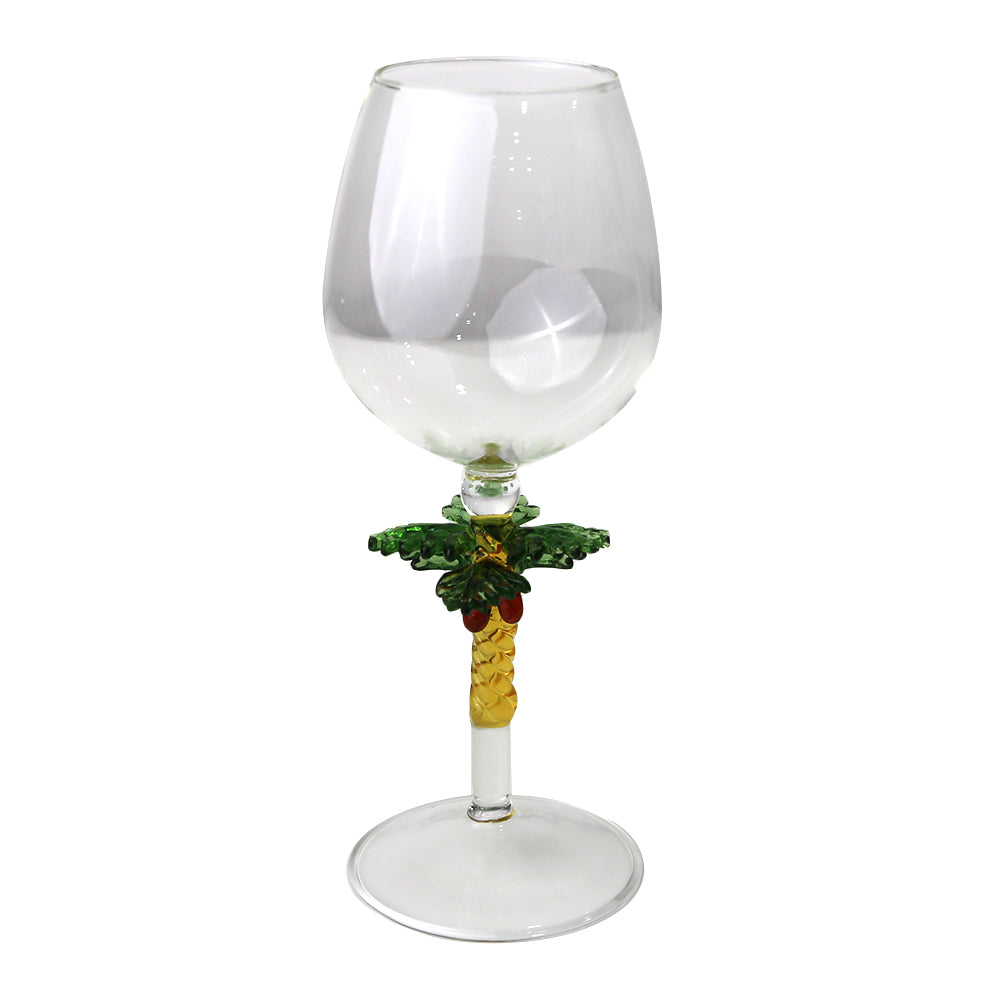Palm Stemmed Glass, ideal for events, adds a touch of elegance to any themed party or dinner setting.
