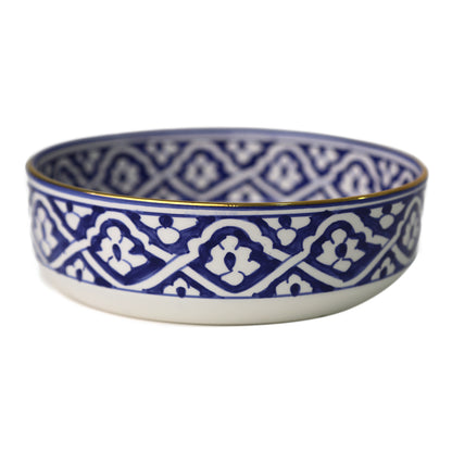 A close-up of the Marrakesh Patterned Ceramic Salad Bowl, perfect for stylish dining setups.